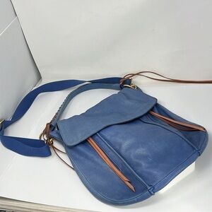 Christopher Kon Blue Leather Shoulder Crossbody Bag